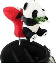 iiniim Lovely Poseable Panda Golf Club Headcovers - 1 Driver, Fairway Wood, 5 Wood, Putter - Perfect for Gifting to Golfing Companions