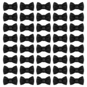 50 Pcs Mini Ribbon Bow 0.8" Mini Fabric Ribbon Flower Bows, Black