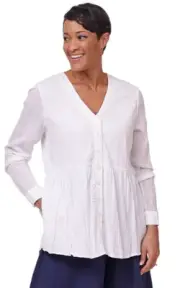 Tulip Clothing Rosalinda Womens Long Sleeve Top in White