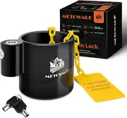 5Th Wheel King Pin Lock with Warning Tag for Rvs Semi Trailers and Campers Black