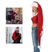 Christmas Unisex Super Long Santa Hat Xmas Costume Adults Kids Party Wear Cap