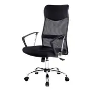 Artiss Black High Back PU Leather & Mesh Executive Office Chair
