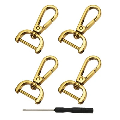 Detachable Snap Hook, 3/4 Inch Swivel Clasp for Purse (4 Pack, Gold)