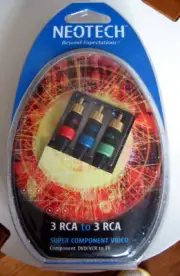 2x NEW NEOTECH RCA Cable 3 to 3 male 1.5M High Quality Audio Video DVD TV VCR#a