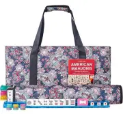 Mah-Jongg Blue Paisley Carry Case Full Set Mahjong Gustaria