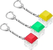 3Pcs Keyboard Key Keychains Mechanical Key Ring Pendants for Fun Fingertip for Bags Purses School Office Keyboard Enthusiasts