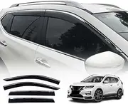 OAD4X4 Weathershields Compatible with Nissan X-Trail T32 2014-2022, Stainless Edge Weather Shields Window Visors Wind Deflectors Sun Rain Guard 4PCS Set