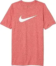 [Nike] Kids Boy's Dry Short Sleeve Training T-Shirt (Little Kids/Big Kids) Gym Red Heather/White SM (8 Big Kids)