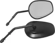 HD Black Tapered Short Stem Side Mirror Pr Harley Road King Custom 04-07
