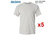 5 Packs Gildan T-SHIRT Blank Plain Basic Tee Men Heavy Cotton (Ash Grey)