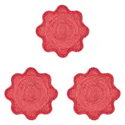 3x Annabel Trends Wavy Dining Table Placemat Decorative Kitchen Mat 39cm Red
