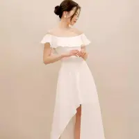 在飛比找蝦皮購物優惠-[現貨] 輕 婚紗  韓系  登記結婚穿搭 不規則裙襬設計禮