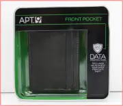 Apt 9 Mens LEATHER FRONT POCKET Wallet - RFID Magnetic Clip Slots BLACK NEW