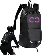 Light up Backpack, Luminous Pattern Travel Laptop Backpack, Night Safety Cycling Day Pack Rucksack for Riding Outdoor Commuting Sports Camping Biking Trekking