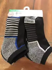 wonder nation boys’ ankle 6 pair ankle wicking large 3-9