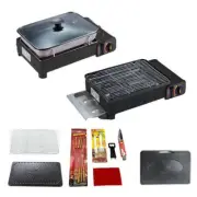 Portable Gas Stove Burner Butane BBQ Camping Gas Cooker With Non Stick Plate Bla
