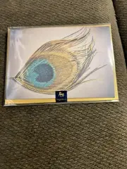 NIQUEA.D Peacock Feather Greeting Card