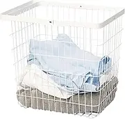 Yamazaki Home Wire Laundry Basket-Storage Hamper | Steel, Large, White