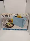 MyMini Nostalgia Single Slice Bagel Toaster Extra Wide Slot Easy Clean Blue New