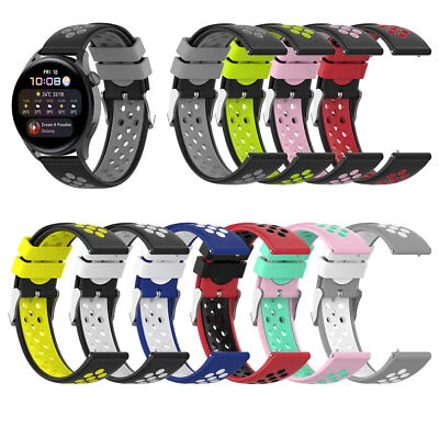 Dual-color Silicone Watch Strap Belt Band for Huawei Watch3/ Watch 3 Pro/GT2 Pro