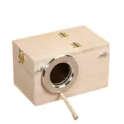Wooden Small Bird Parrot Breeding Nest Box Nesting Budgie House Cage Home