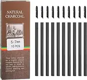 uxcell Willow Charcoal Sticks, 5-7mm Willow Charcoal Pencils Soft Sketch Vine Art Supplies Set for Drawing Sketching Shading Painting Artists Beginners (Black, Pack of 10)
