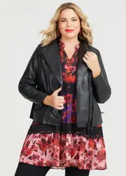 [TS] Taking Shape Leather Ponte Charlotte Jacket Size 20 in - Plus Size Women's Coats & Jackets