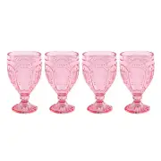 Fitz and Floyd Trestle Goblet, 4 Count (Pack of 1), Blush
