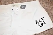 j3 Vintage 2013 NWT Large Abercrombie & FITCH Logo White Sweat Booty Shorts