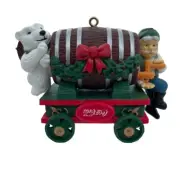 Coca-Cola Bottling Works Collection Santa & Bear On Wagon New No Box