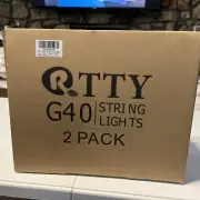 RTTY Outdoor String Lights 200Ft, 2 Pack 100Ft G40 Led Patio Lights