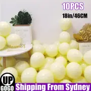 10Pcs 46cm Yellow Macaron Chrome Latex Retro Balloons Birthday Balloon Wedding