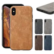 For iPhone XR X Xs Max Case Leather Ultra Thin Bumper Anti-Slip Scratch Resistan