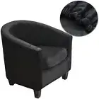 Velvet Tub Chair Cover Slipcover 2-PCS Elastic Armchair Sofa Seat Cover Washable