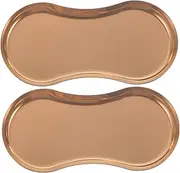 NIYANGLE 2pcs Eyeglasses Shaped Jewelry Tray Stainless Steel Accessories Holder Elegant Display Plate for Earrings Necklaces and Cosmetics Dressing Table Organizer