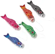 CoudarTitie Colorful Japanese Carp Windsock Set - 5 Pieces