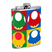 Pop Art D1 Flask 8oz Stainless Steel Hip Drinking Whiskey Retro