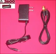 9V AC Adapter Power Supply + 6Ft RCA Video Cable + GOLD TV RF for Atari 2600 Jr.
