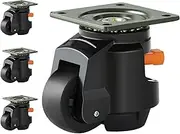 VEVOR Leveling Casters, Set of 4, 1000 kg Total Load Capacity, 63.5 mm, Heavy Duty with Upgraded Handle Design, 360 Degree Swivel Caster Wheels, Adjustable Casters with Feet for Workbench, Machine