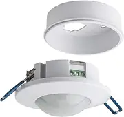 SEBSON PIR Sensor Ceiling Indoor 360°, Surface or Flush mounted, Recessed Infrared Motion Detector, LED light suitable, Range max. 8m /360°, max. 800/400W, IP20