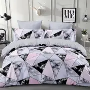 Dreamfields Queen Marble Geometric Design Quilt/Duvet/Doona Cover Set