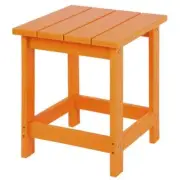 Dyiom Outdoor Side Table 18" Square Lightweight Durable Mildew Resistant Orange