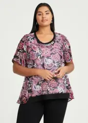 ts Taking Shape Tunic Size 20 Chiffon Coco Style NWT