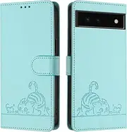 Compatible with Google Pixel 6 5G Cover,Compatible with Google Pixel 6 5G Card Slots Holder Magnetic Closure Kickstand Flip Wallet Phone Case QLV