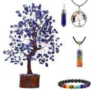 Lapis Lazuli Tree of Life with Chakra Pendants, Lava Bracelet, Orgone Pendant
