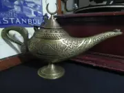 Aladdin's Magic Bİg Lamp, Brass Oil Lamp, Handmade Ornament, Decorative Gift