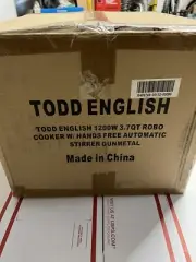 Todd English 1200W 3.7Qt Robo Cooker w/Hands Free Automatic Stirrer Gunmetal