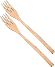 CRILSTYLEO 2pcs Wooden Salad Forks Long Cooking Utensils for Mixing Serving and Stirring Versatile Reusable Wood Forks for Home and Restaurant Use for Salad Pasta and More