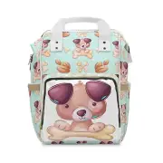 Cute Dog Patterned Multifunctional Diaper Backpack, Baby Bag,