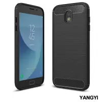 在飛比找Yahoo奇摩購物中心優惠-揚邑 SAMSUNG J7 Pro/J730 拉絲紋碳纖維軟